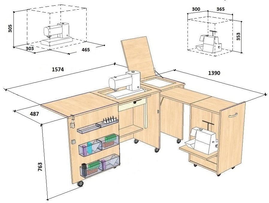 Стол для швейной машины комфорт 2